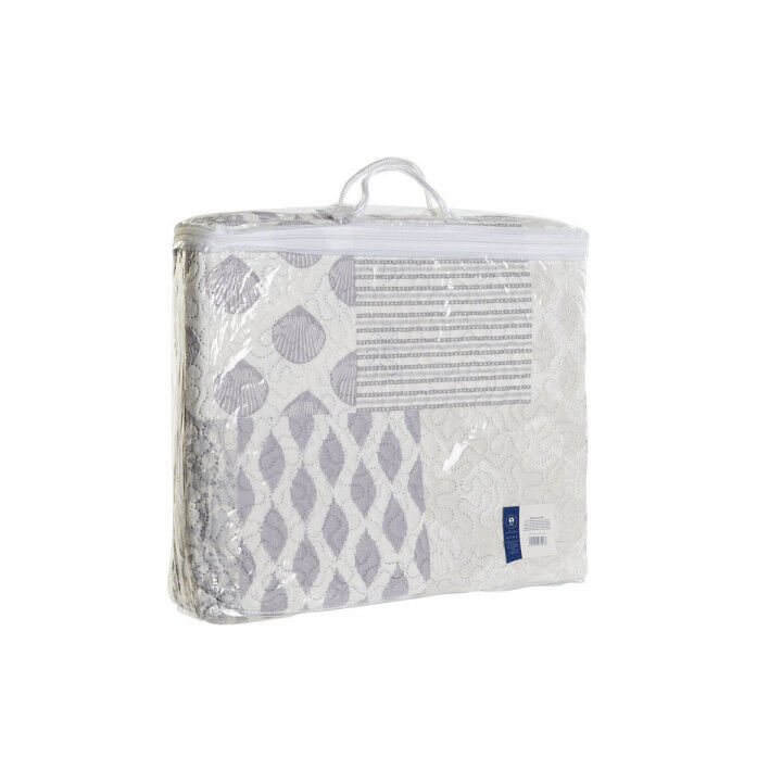 Colcha DKD Home Decor Beige Gris Cama de 90 Cama de 150 180 x 260 x 1 cm