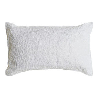 Coussin DKD Home Decor Blanc Polyester Floral 60 x 10 x 40 cm