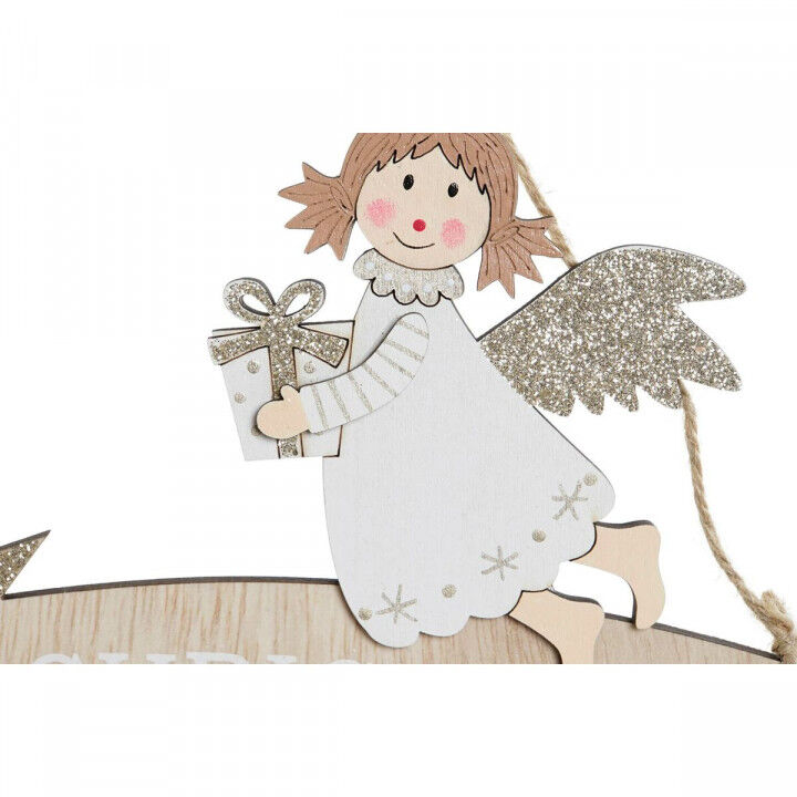 Dekoration zum Aufhängen DKD Home Decor Weiß Gold Holz 22,5 x 0,5 x 15 cm (2 Stück)