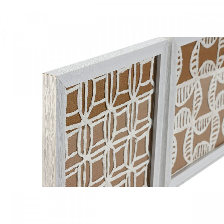 Juego de 4 cuadros Home ESPRIT Papel Cristal 22 x 2 x 22 cm