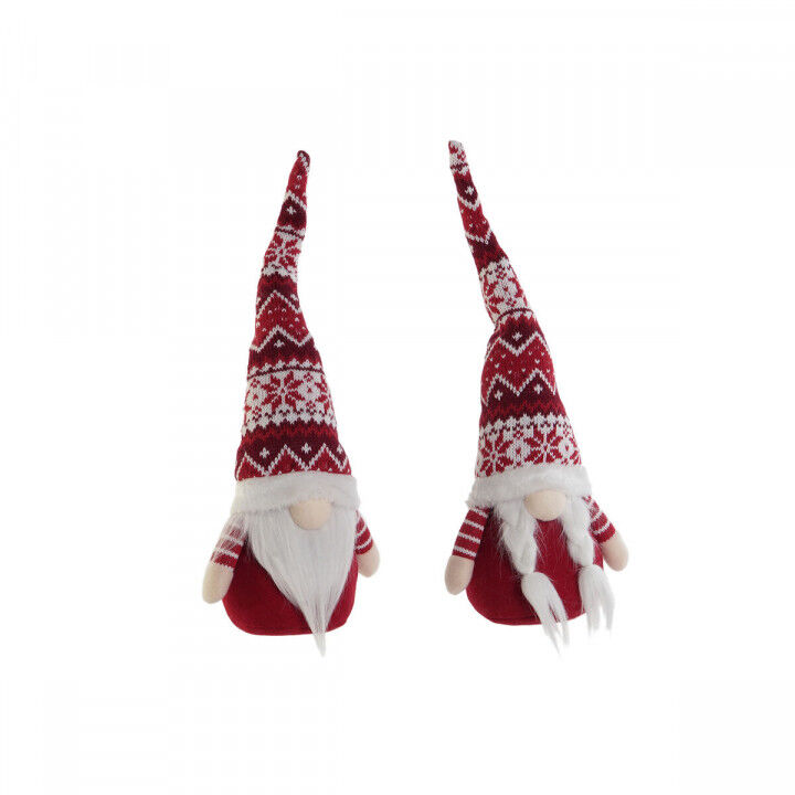 Adorno Navideño DKD Home Decor Blanco Rojo Gnomo 16 x 11 x 42 cm (2 Unidades)