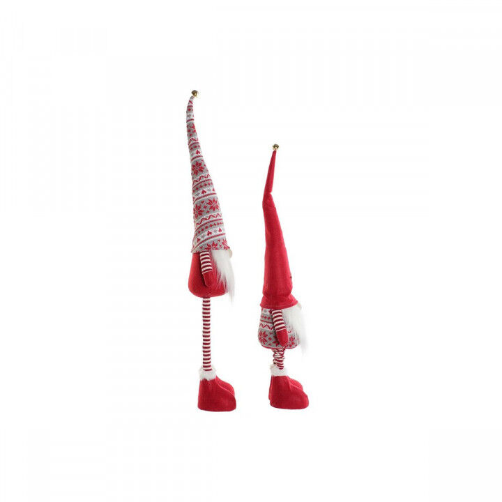 Adorno Navideño DKD Home Decor Blanco Rojo Gnomo 14 X 11 X 73 cm (2 Unidades)