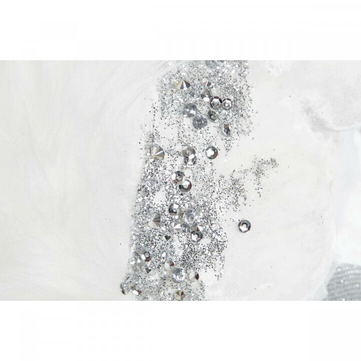 Adorno Navideño DKD Home Decor Blanco Ardilla 22 x 11 x 22 cm (2 Unidades)