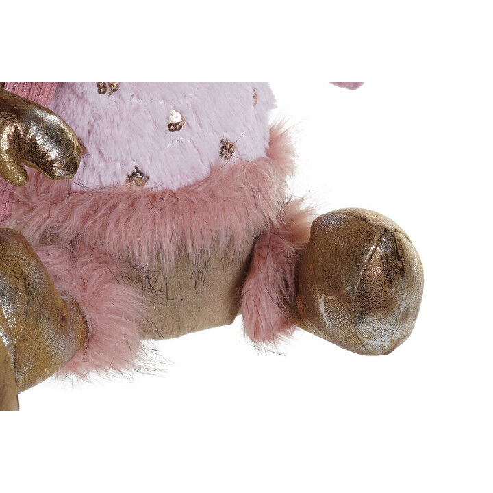 Kerstversiering DKD Home Decor Bruin Roze Gouden Rendier 27 x 16 x 42 cm (2 Stuks)