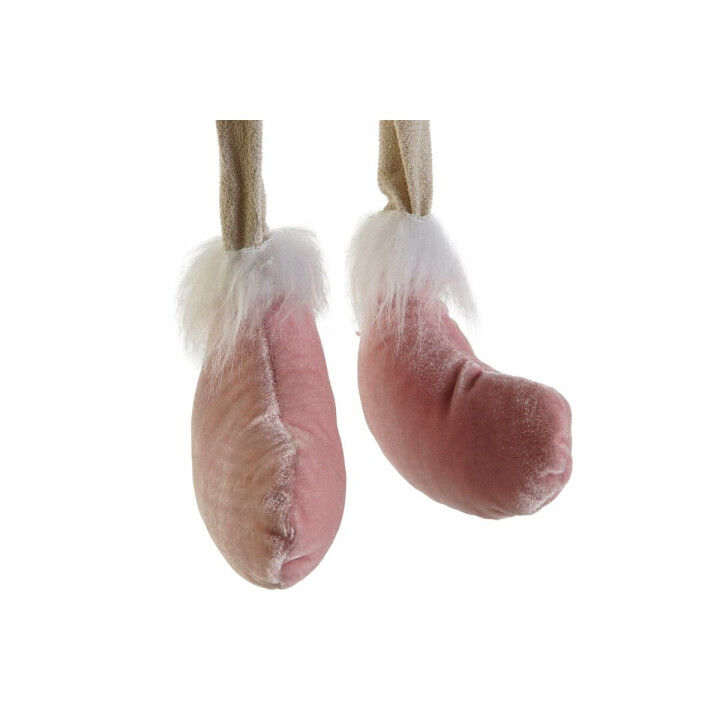 Adorno Navideño DKD Home Decor Blanco Marrón Rosa Reno 17 x 14 x 63,5 cm (2 Unidades)