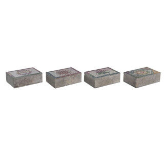 Caja-Joyero DKD Home Decor Multicolor Piedra 15 x 10 x 5 cm (4 Unidades)
