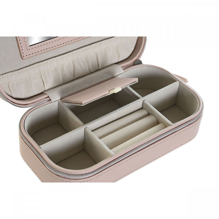 Box-Schmuckkästchen DKD Home Decor Weiß Grau Lila Hellrosa Polyurethan Spiegel 18,5 x 10 x 5 cm (2 Stück)