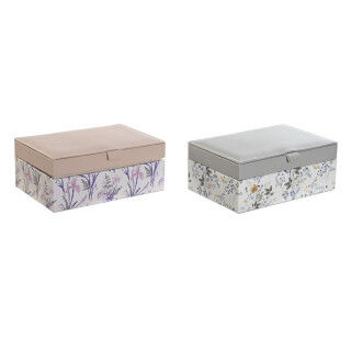 Caja-Joyero DKD Home Decor Blanco Gris Lila Poliuretano 18 x 12,5 x 7,5 cm (2 Unidades)