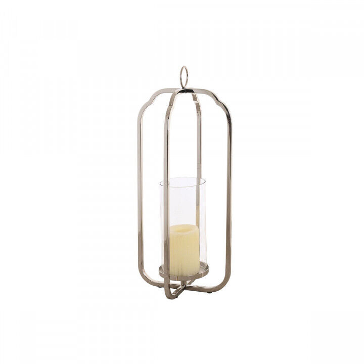 Bougeoir Home ESPRIT Argenté Verre Acier 21 x 21 x 49 cm