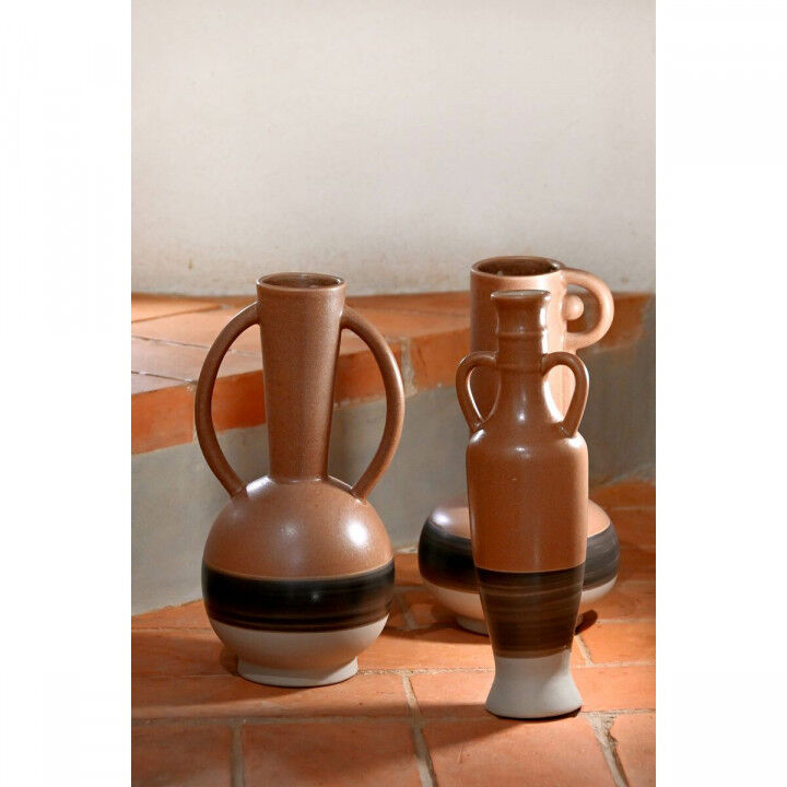 Jarrón DKD Home Decor Blanco Gris Terracota Porcelana 9,6 x 9 x 28,6 cm 9,6 x 9 x 29 cm (3 Unidades)