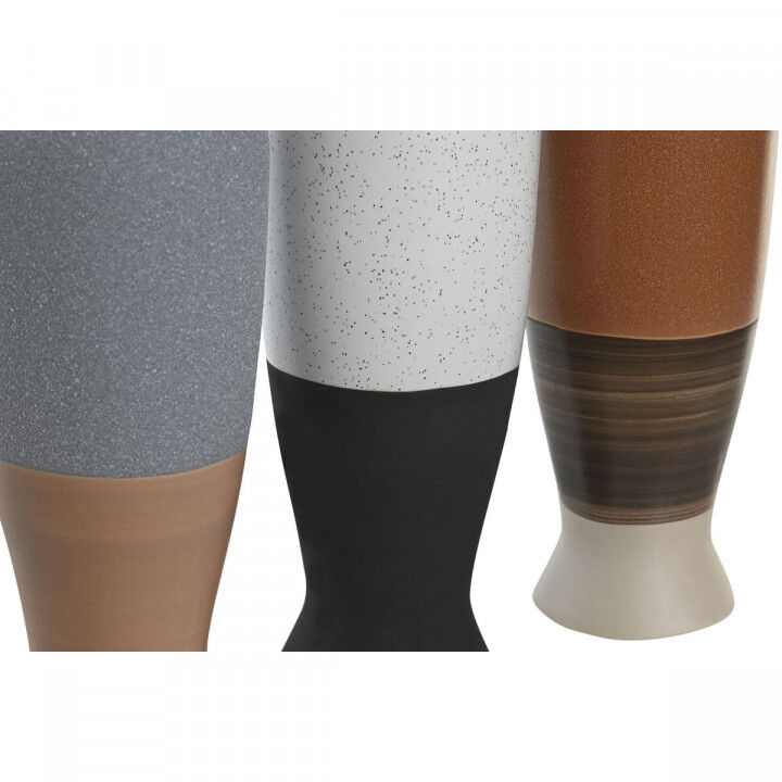 Vase DKD Home Decor Weiß Grau Terrakotta Porzellan 9,6 x 9 x 28,6 cm 9,6 x 9 x 29 cm (3 Stück)