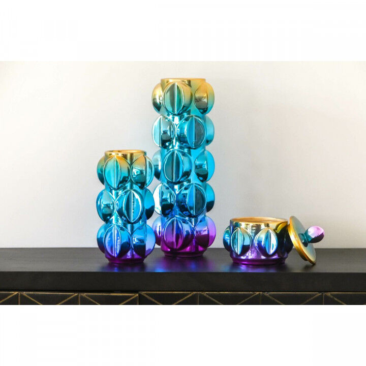 Jarrón Home ESPRIT Multicolor Gres Moderno 15 x 15 x 14 cm