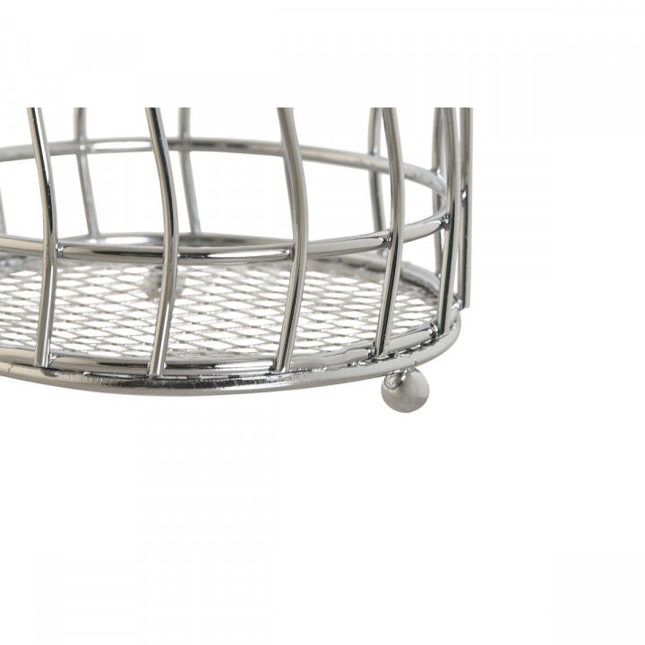 Cesto para cubiertos Home ESPRIT Plateado Metal 11.5 x 11.5 x 15.5 cm