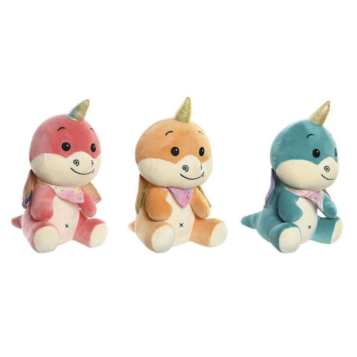 Knuffel DKD Home Decor Geel Oranje Munt Polyester Kinderen 19 x 20 x 28 cm (3 Stuks)