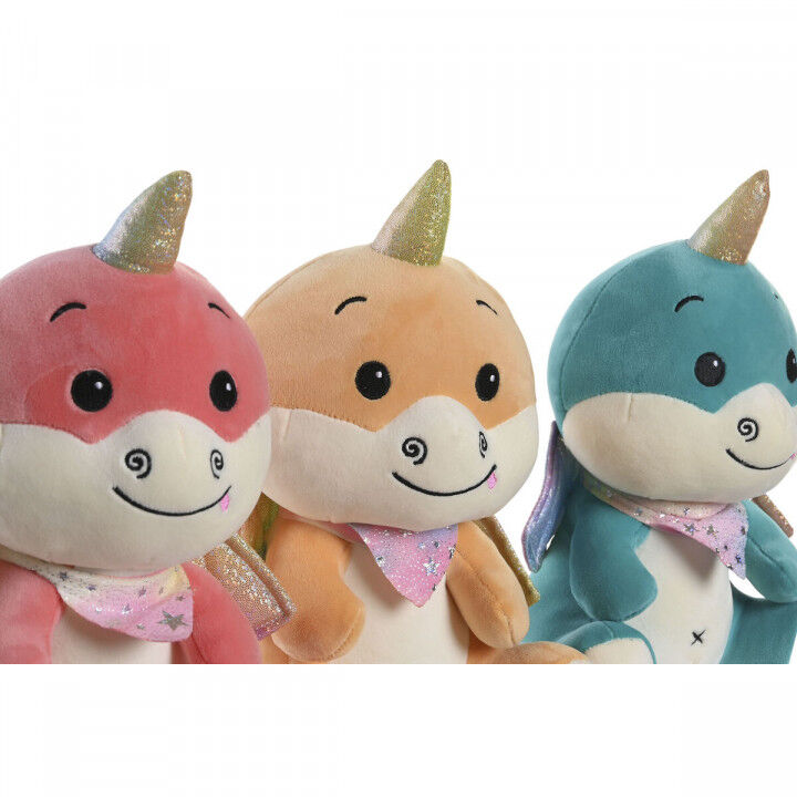 Peluche DKD Home Decor Giallo Arancio Menta Poliestere Per bambini 19 x 20 x 28 cm (3 Unità)