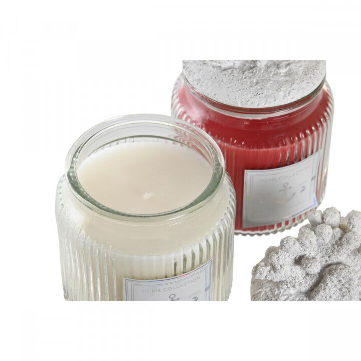 Geurkaars DKD Home Decor Koraal Mediterrane 430 g (2 Stuks)