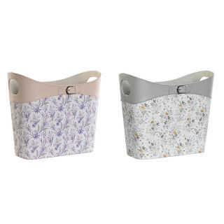 Portariviste DKD Home Decor Bianco Grigio Lilla Rosa chiaro Poliuretano 39 x 21 x 34 cm (2 Unità)