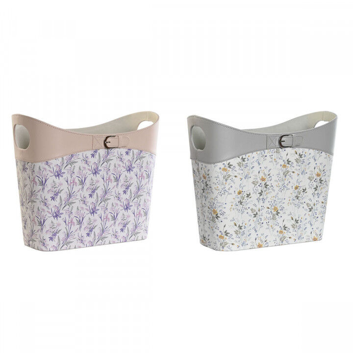 Revistero DKD Home Decor Blanco Gris Lila Rosa claro Poliuretano 39 x 21 x 34 cm (2 Unidades)