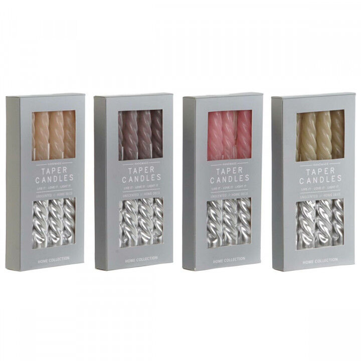 Ensemble de Bougies DKD Home Decor Bicolore 2 x 2 x 18,5 cm 4 Pièces (4 Unités)