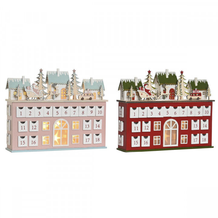 Adventskalender DKD Home Decor Holz 37,5 x 8,5 x 31 cm (2 Stück)