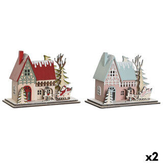 Weihnachtsschmuck DKD Home Decor Rot Hellrosa 23,5 x 11 x 20,5 cm (2 Stück)