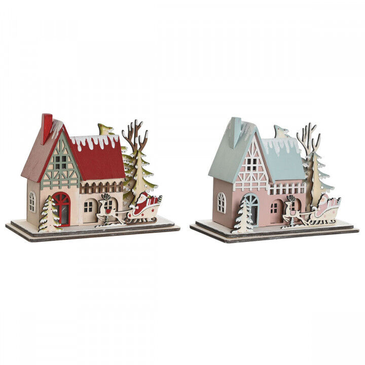 Décorations de Noël DKD Home Decor Rouge Rose clair 23,5 x 11 x 20,5 cm (2 Unités)