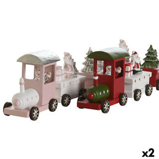 Kerstversiering DKD Home Decor Rood Groen 35,5 x 5 x 8,8 cm (2 Stuks)