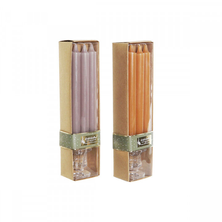 Kerzen-Set DKD Home Decor Grau Orange 2 x 2 x 20 cm 4 Stücke (2 Stück)