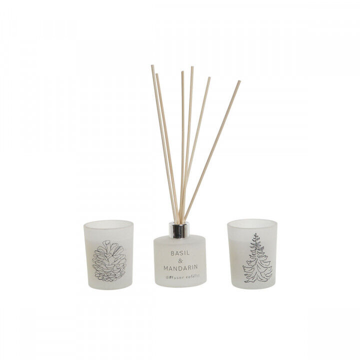 Set di Candele DKD Home Decor Bianco Natale 5 x 5 x 6 cm