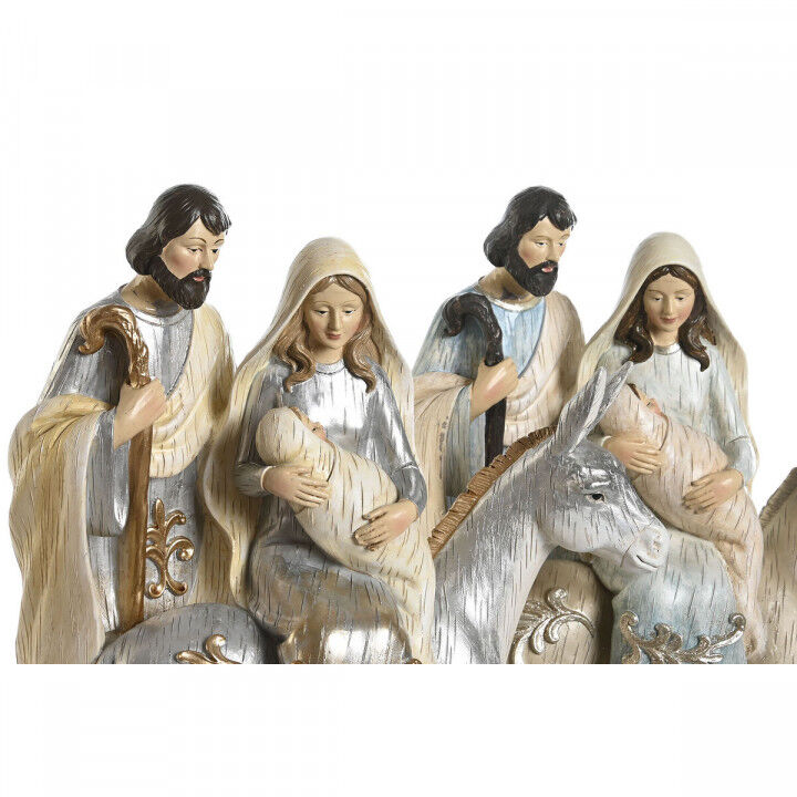 Presepe di Natale DKD Home Decor Azzurro Bianco Marrone Argentato Resina 23,5 x 16 x 32 cm (2 Unità)