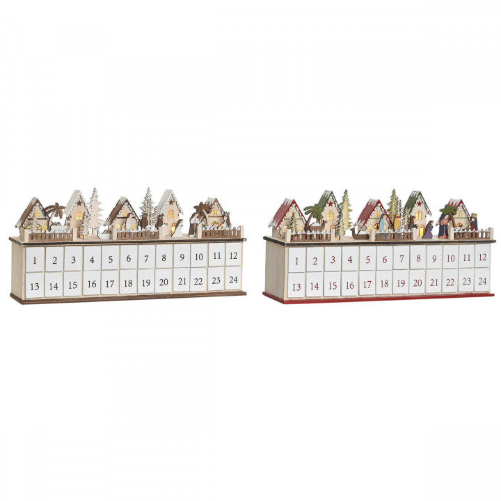 Adventskalender DKD Home Decor Holz 45 x 11 x 23 cm (2 Stück)