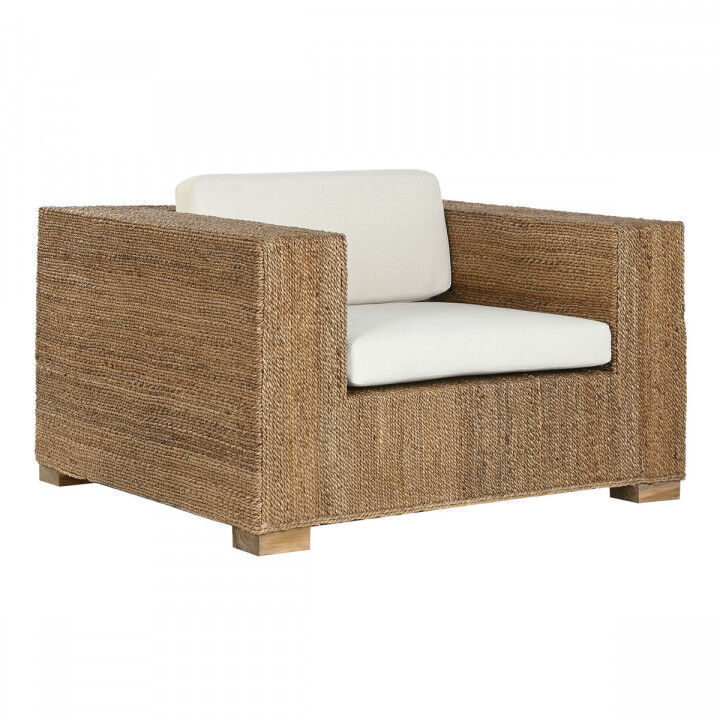 Garden sofa Home ESPRIT White Natural 117 x 92 x 65 cm