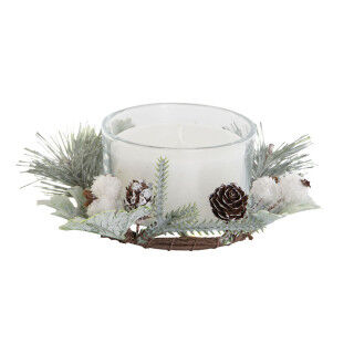 Vela DKD Home Decor Blanco Navidad 15 x 15 x 5.5 cm 13 x 13 x 5,5 cm