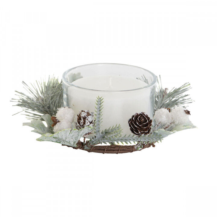 Candela DKD Home Decor Bianco Natale 15 x 15 x 5.5 cm 13 x 13 x 5,5 cm