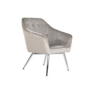 Siège Home ESPRIT Gris Crème Doré Argenté Polyester Métal 74 x 74 x 90 cm 74 x 67 x 90 cm