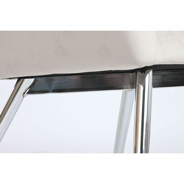 Armstoel Home ESPRIT Grijs Crème Gouden Zilverkleurig Polyester Metaal 74 x 74 x 90 cm 74 x 67 x 90 cm