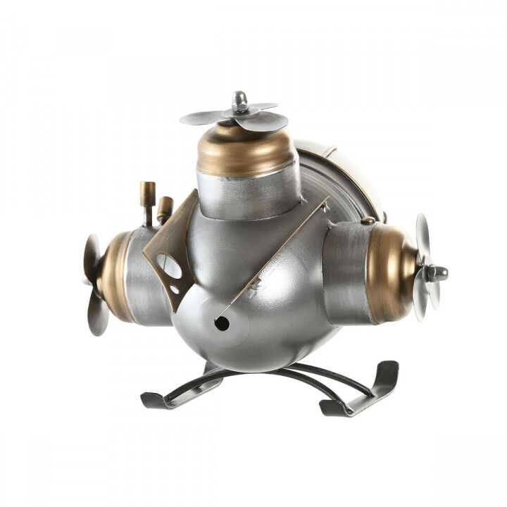 Tafelklok Home ESPRIT Gouden Zilverkleurig Vliegtuig Vintage