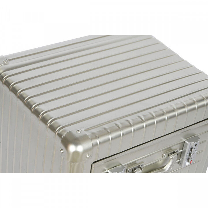 Table de Nuit Home ESPRIT Argenté Métal Bois MDF 46 x 39 x 63 cm