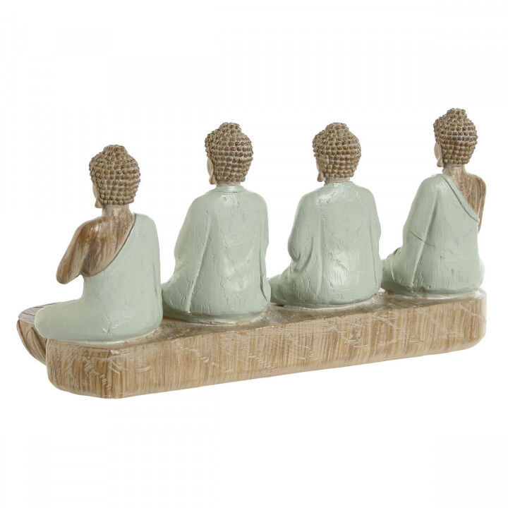 Decoratieve figuren Home ESPRIT Wit Groen Boeddha Orientaals 24 x 9 x 11 cm (2 Stuks)