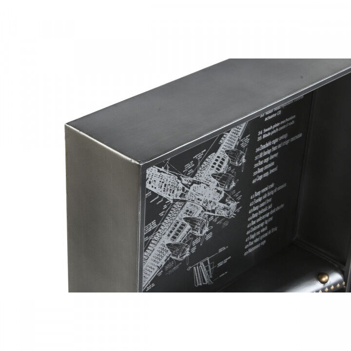 Muurklok Home ESPRIT Gouden Zilverkleurig Metaal Vliegtuig Vintage 175 x 21 x 64 cm