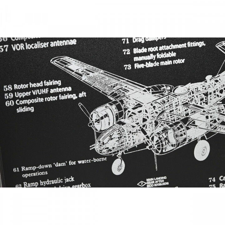Horloge Murale Home ESPRIT Doré Argenté Métal Avion Vintage 175 x 21 x 64 cm