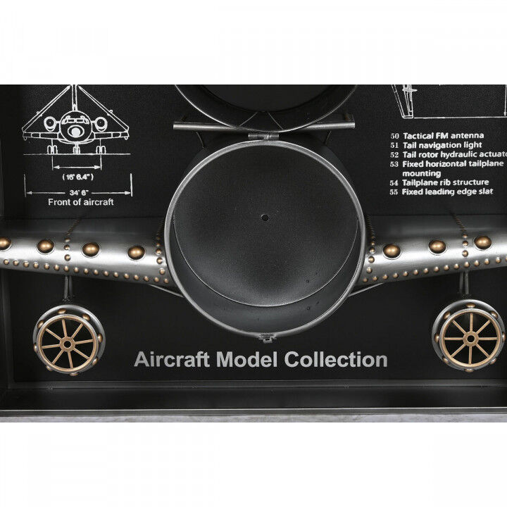 Wall Clock Home ESPRIT Golden Silver Metal Aeroplane Vintage 175 x 21 x 64 cm