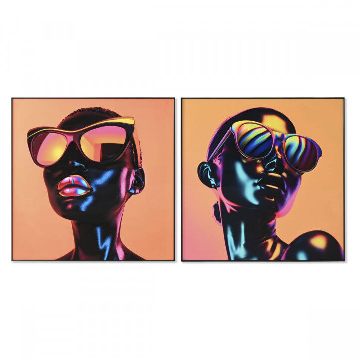 Quadro Home ESPRIT Alluminio Legno MDF 80 x 3,5 x 80 cm