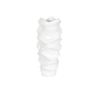 Blumentopf Home ESPRIT Weiß Fiberglas Wellen 44 x 44 x 101 cm