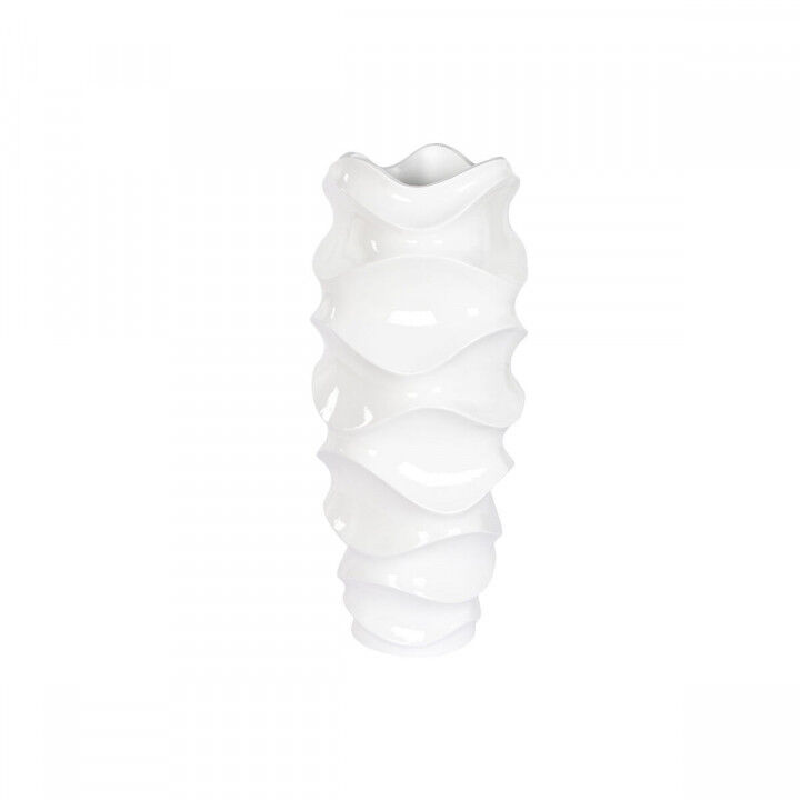 Cache-pot Home ESPRIT Blanc Fibre de Verre Ondes 44 x 44 x 101 cm