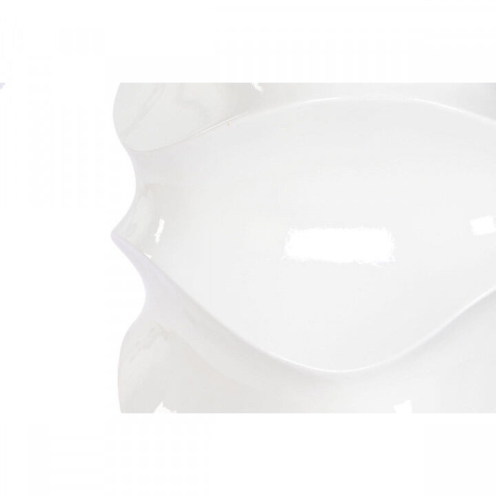 Vaso Home ESPRIT Bianco Fibra di Vetro Onde 44 x 44 x 101 cm