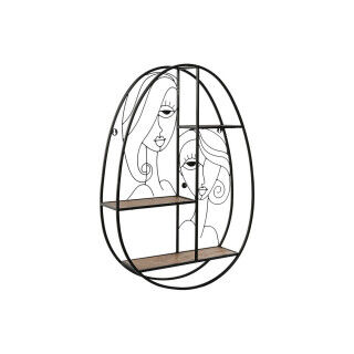 Planken Home ESPRIT Zwart Natuurlijk Metaal Hout MDF 53 x 12,2 x 72 cm Voor aan de muur