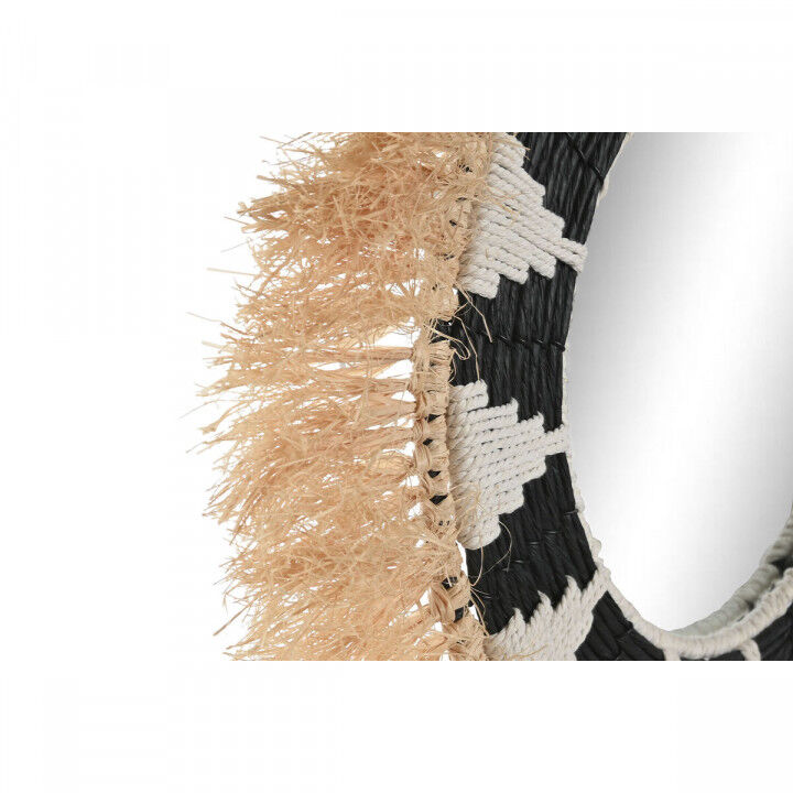 Wandspiegel Home ESPRIT Wit Zwart Natuurlijk Tropisch 50 x 3 x 50 cm