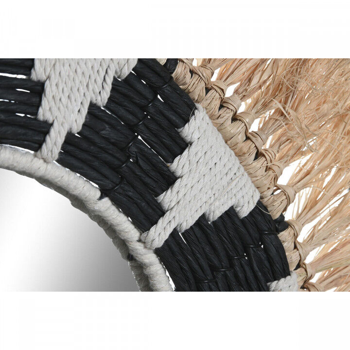 Specchio da parete Home ESPRIT Bianco Nero Naturale Tropicale 50 x 3 x 50 cm