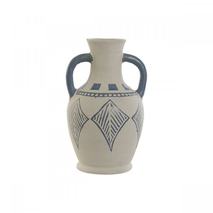 Vase Home ESPRIT Blau Beige aus Keramik Mediterraner 15 x 15 x 25 cm